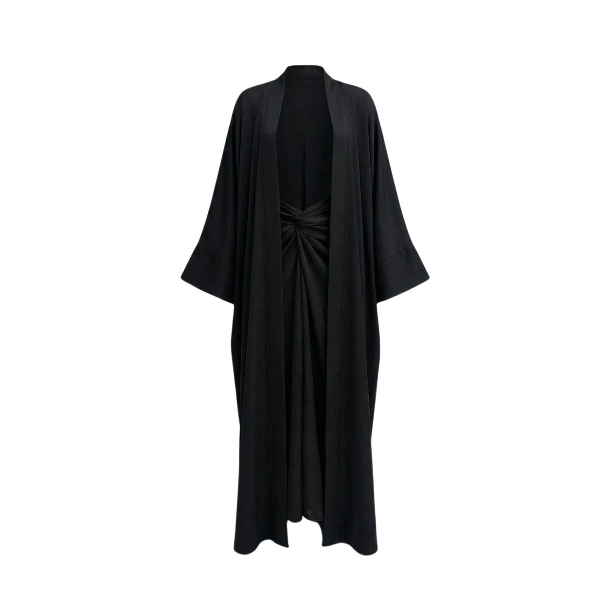 Kimono Noir Élégance Drapée